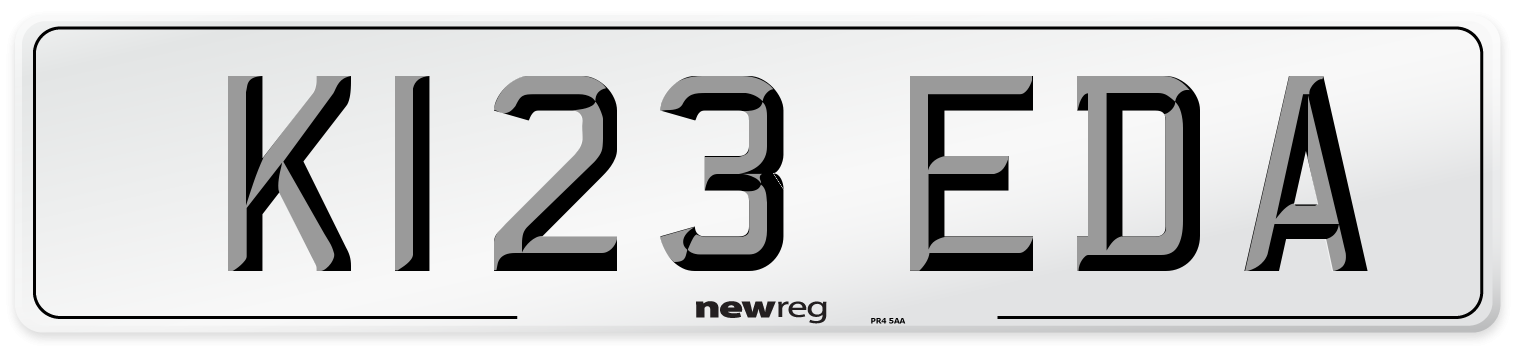 K123 EDA Number Plate from New Reg